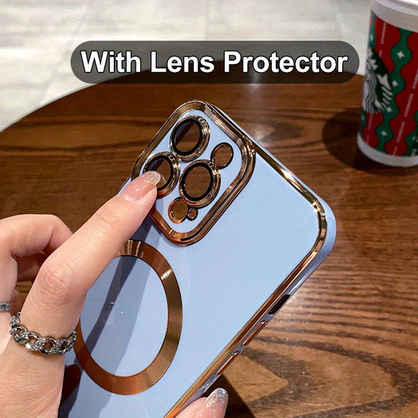 For Magsafe Luxury Magnetic Cases For iPhone 11 12 13 14 15 Pro Max 15 Plus Wireless Charge Case Plating Cover Phone Accessories