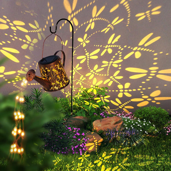 Bee Garden Ornaments Outdoor Birthday Gifts for Women, Solar Watering Can with Cascading Lights，Bee Solar Lights Unique Birthday Presents for Mum, Nan, Wife, Sister