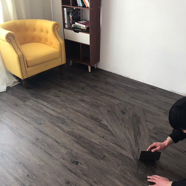 36pcs Vinyl Flooring Planks-Dark Gray, High-grade Wear-resistant Flooring Tile, 5 Square Flooring Attached To Kitchen Bathroom Household Floor Tiles, Back Glue, That Is, Peel and Stick, Wear-resistant,91.5*15.2*0.2cm/36.02*5.98*0.7inch.