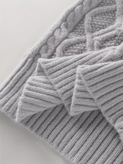 2025 Winter American Stand-Up Collar Half-Zip Knit Aran Sweater Mr. Pony Knitwear Pullover Card