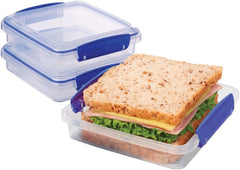 Sistema KLIP IT Food Storage Container | 7 L | Stackable & Airtight Fridge/Freezer Food Box with Lid | Bpa-Free Plastic | Blue Clips | 1 Count