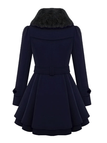 Women'S Elegant Winter Coat - Classic Mid-Length Open Front Long Sleeve Coat with Pockets, Solid Black Plain Design, Structured Collar & Smooth Fabric - Versatile for Everyday & Formal Outfits, Durable Cold Weather Outerwear, Coats for Women Winter, Winte
