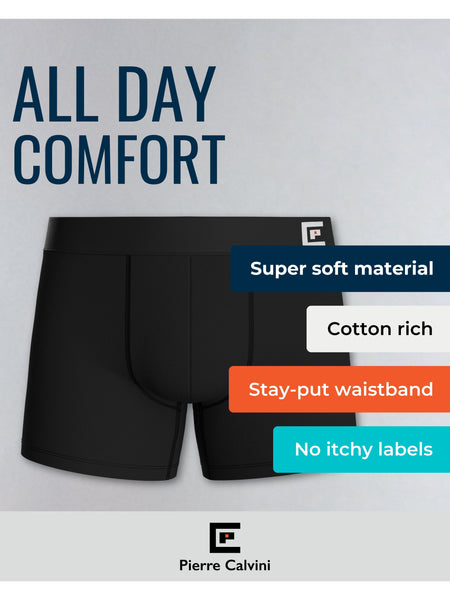 5-Pack Men’s Boxers – Cotton Underwear in Blue, Black, or Mixed Dark Colors – Soft, Breathable & Comfortable Fabric – Longer Leg Design with Anti-Chafing Fit – Tag-Free, Anti-Roll Waistband & No Ride-Up – Everyday Multipack Men’s Boxer Shorts – Durable, S