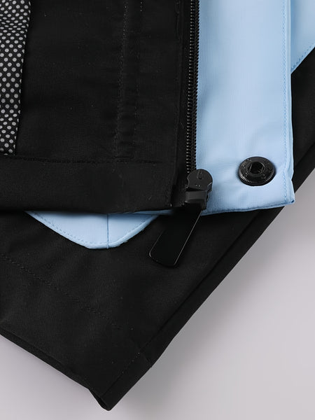 Men's Spring Autumn New Hooded Thin Jacket Men's Outdoor Warm Storm Jacket Men's Casual Multi-Pocket Cargo Jacket Men's Hat Detachable Zipper Jacket Men's Color Insertion Jacket