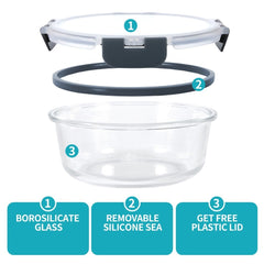 Food container, 10 pack glass container, sealed box, 2 sizes, reusable