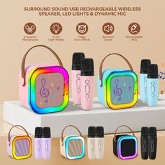 [Wireless Speakers] Wireless Speakers, Portable Speakers, Dual Microphones, RGB Lighting Effects, Multiple Voice-Changing Modes, Suitable for Family Gatherings, Birthday Parties, Outdoor Beaches, And Home Karaoke Machines