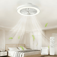 LED Ceiling Fan with Light And Remote, Ceiling Lamp with Fan, Low Profile, 6 Speeds, 3 Colors, 2 Control Modes, Fan Lamp, for Bedroom, Living Room, Dining Room, Kitchen, Office