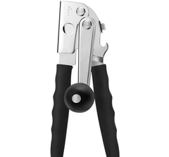 Multi-functional manual can opener stainless steel can and bottle opener in one non-slip labor-saving handle safe and without sharp edges suitable for kitchen tools for cans and bottle caps.