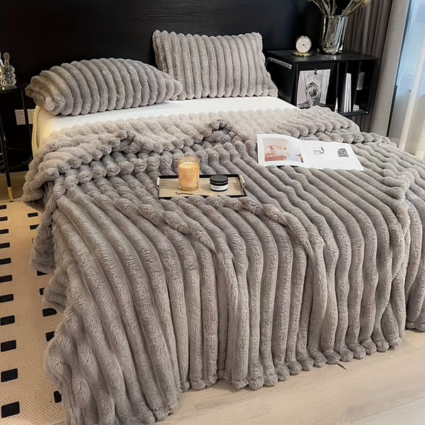 Luxurious Faux Rabbit Fur Throw Blanket