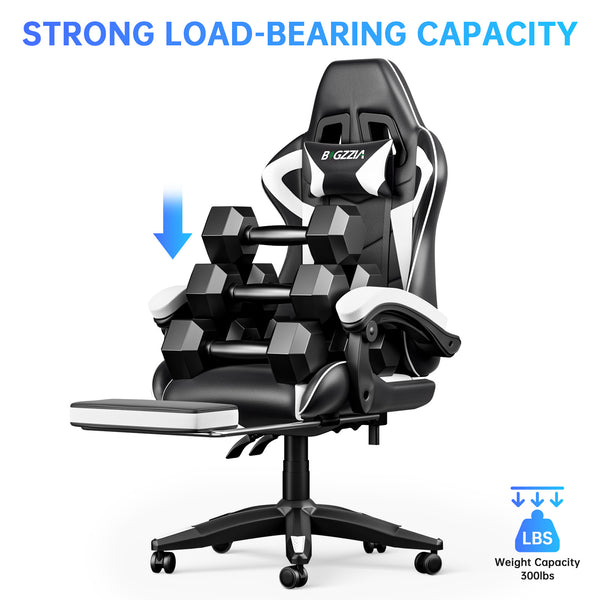 GartistGo Gaming Chair With footrest,Computer Chairs with Lumbar Cushion + Headrest, Height-Adjustable Office Chair for Adults, Girls, Boys