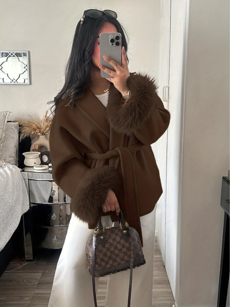 New Autumn/Winter Sophisticated Style Tie-Strap Coat for Women, Elegant and High-End, Overcoat