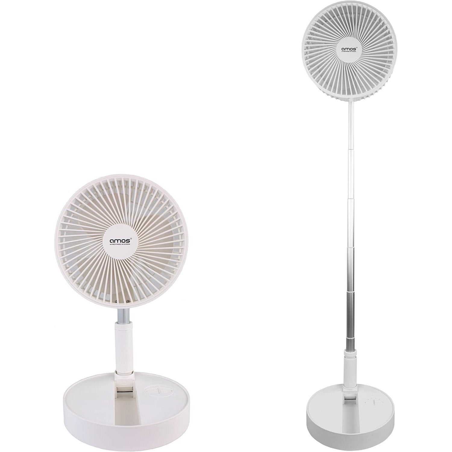 7 Inch USB Rechargeable Foldable Mini Desk Fan | Cordless Battery Operated | 3 Speed Quiet Portable Fan for Home, Office & Travel