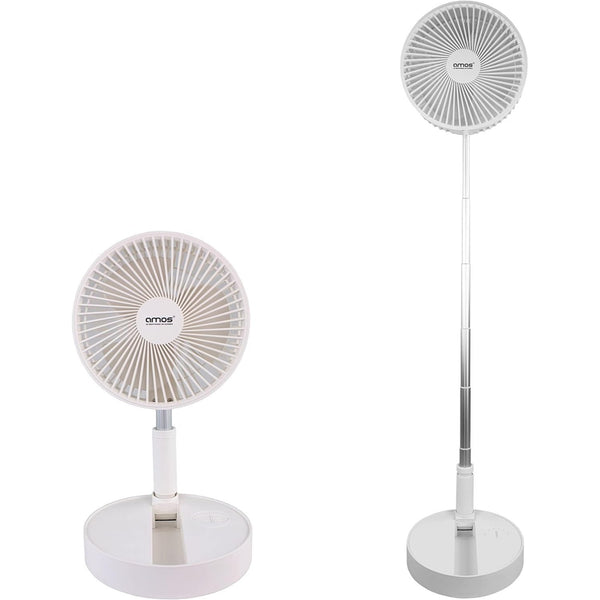 7 Inch USB Rechargeable Foldable Mini Desk Fan | Cordless Battery Operated | 3 Speed Quiet Portable Fan for Home, Office & Travel