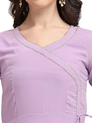 Estationeryhouse Women's Georgette Anarkali Kurta Kurti with Dupatta (Bottoms not Included)
