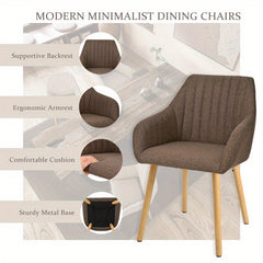 Modern Scandinavian Dining Chairs Suitable for - Ergonomic Armrests & Padded Seats with Cushioned Backrest, Soft /Upholstery & Sturdy Legs - - Modern Chairs, for, or for Company Events (Assembly Required)