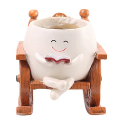 Unique Sit Long Chair Succulent Pots Smile Face Planter Pot Resin Unique Cute Head Flower Planter for Indoor Outdoor Plants