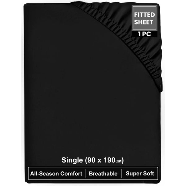 Super Dreamer Fitted Bed Sheets 100% Polyester, Available in Single, Double & King Sizes, Multiple Colours, Machine Washable, Soft & Durable, Perfect for a Cozy Night'S Sleep