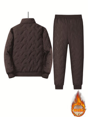 Two-Piece Men'S Casual Suit, Fleece-Lined And Thickened Men'S Jacket And Pants, Heavy And Thick Men'S Top And Bottom, Winter Sports Casual Zipper Cardigan Jacket, Fleece-Lined Warm Jacket, Lamb Fleece Lining, Couple'S Same Style for Men And Women