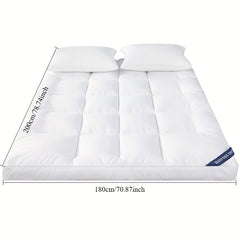 1pc Hotel Quality Mattress Topper 10cm/ 4 Inch Extra Thick Plush Support & Breathable, Fits All Mattress Sizes (Single Double King Super) - White