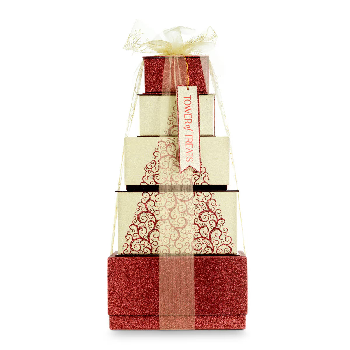 Festive Tower of Treats in Gold Design, 2.2Kg
