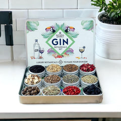 Gin Botanicals and Infusions Gift Kit. Set of 12 Finest Botanicals and Spices for Gin.