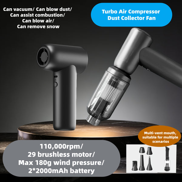 Industrial-grade Powerful Brushless Motor Fan, 4000mAh Battery for Ultra-long Battery Life, 180g Hurricane Wind Pressure, 110, 000 RPM, Portable Outdoor Powerful Fan, Camping/workshop/construction Site Cooling Artifact, Practical Gift