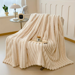 Luxurious Faux Rabbit Fur Throw Blanket