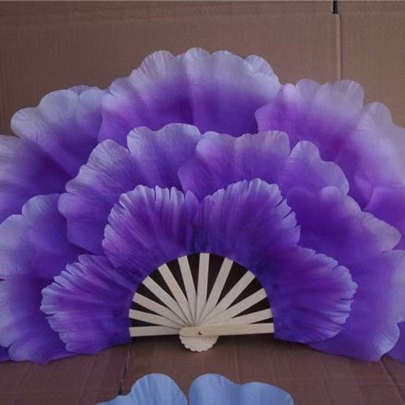Large Double-Sided Peony Flower Dance Fan - Elegant Square Petal Fan Suitable for Parties, Festivals, Group Performances, Chinese Cultural Props, Plastic Floral Fan for Decor & Traditional Dance Practice