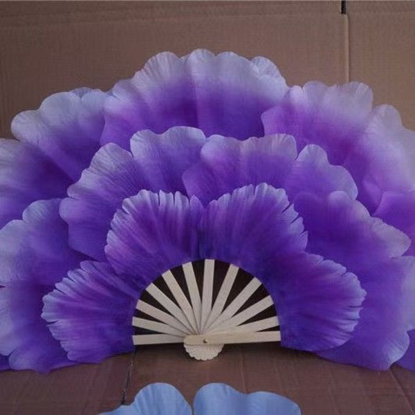 Large Double-Sided Peony Flower Dance Fan - Elegant Square Petal Fan Suitable for Parties, Festivals, Group Performances, Chinese Cultural Props, Plastic Floral Fan for Decor & Traditional Dance Practice