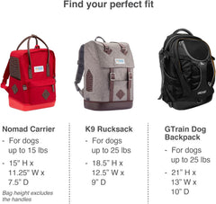 Kurgo G-Train Pack, Carrier Backpack for Small Dogs and Cats, Ideal for Hiking or Travel, Waterproof Bottom, Chili Red