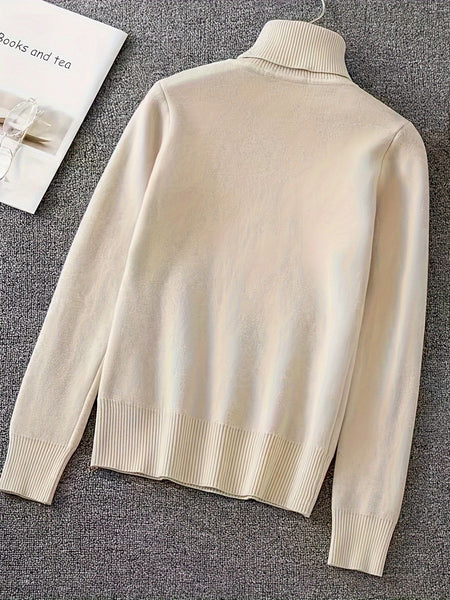 Women's Elegant Casual Cardigan Sweater-Long Sleeve,, High Collar, Keep Warm, Stylish Top for Cold Weather