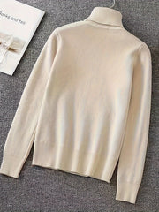 Women's Elegant Casual Cardigan Sweater-Long Sleeve,, High Collar, Keep Warm, Stylish Top for Cold Weather