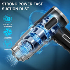 [Car Wireless Vacuum Cleaner] 15000Pa Large Suction Power Handheld And Portable, Long Battery Life Fast Charging with Flat Suction Head, Powerful Vacuuming, Hair Removal, Pet Hair, Nook And Cranny Cleaning, Dust And Hair In The , And Suck It Up