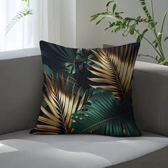 2D Flat - 2pcs Single-sided Tropical Leaf Pillowcases | Polyester, Retro Nordic Style, Machine Washable, Zipper Closure, Suitable for Sofa, Living Room, Bedroom, Car Cushions, No Inner Core, Sizes 14x14, 16x16, 18x18, 20x20