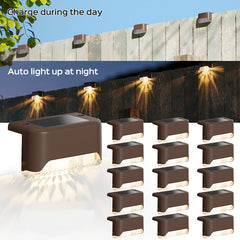 10pcs set of solar outdoor garden lights, home garden layout staircase deck lights, hallway wall lights, railing decorative lights, holiday decorative atmosphere lights, IP44