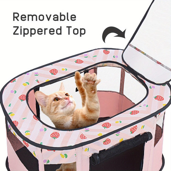 Foldable Pet Playpen, Portable Dog Cat Playpen, Soft Portable Dog Crate, Outdoor/Indoor Exercise Kennel, Dog Cage for Pets