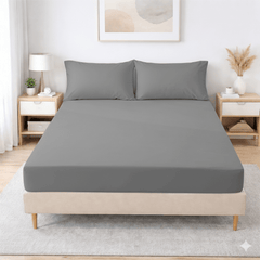 30cm Extra Deep Fitted Sheet - Premium Brushed Microfiber Bed Sheet, Super Soft & Breathable, Elasticated Corners for Snug Fit, Single/Double/King/Super King Sizes