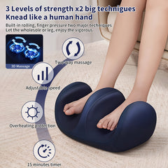 YUNSHAW Foot Massager Machine with Heat, 3 Heat Level & 3 Modes, Shiatsu Feet and Leg Massager, Kneading Rolling for Foot, Calf, Ankle, Leg, Plantar, Massage Gift for Mom/Dad/Women/Men (with Remote Control)