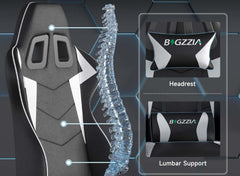 GartistGo Ergonomic Gaming Chair - Gamer Chairs with Lumbar Cushion + Headrest, Height-Adjustable Office & Computer Chair for Adults, Girls, Boys (Without footrest)