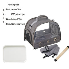 Portable Bird Travel Carrier with Stand and Shoulder Strap - Ideal for Parrots and Small Birds - Secure and Comfortable Pet Carrier Bag for Travel and Outdoors