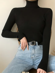 3pcs Women's High Neck Sweaters - Solid Color Winter Warm Base Layer, Thermal Turtleneck, Machine Washable Layering Shirts for Fall & Weather (3pcs) - Elegant Stretchable Knitwear Suitable for Fall/Winter