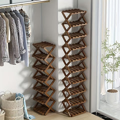 1pc Free Installation Retractable Shoe Rack, Foldable 3-9 Layer Shoe Rack, Small Narrow Doorway Home, Multi-layer Simple Shoe Cabinet