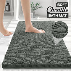 1pc Soft Chenille Bath Mat – Durable Chenille Rug with Non-Slip Backing, Stylish Bathroom Rug, Machine Washable Bath Mat, Non-Slip Area Rug for Shower Room & Home Use