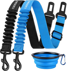 COOYOO Dog Seat Belt,Retractable Dog Car Harness Seat Belt for Car Adjustable Nylon Pet Safety Seat Belts Heavy Duty & Elastic Bungee Buffer