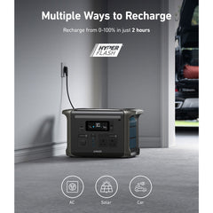 Anker Solix F1500 Portable Power Station 1536Wh & 200W Anker Solix Foldable Solar Panel
