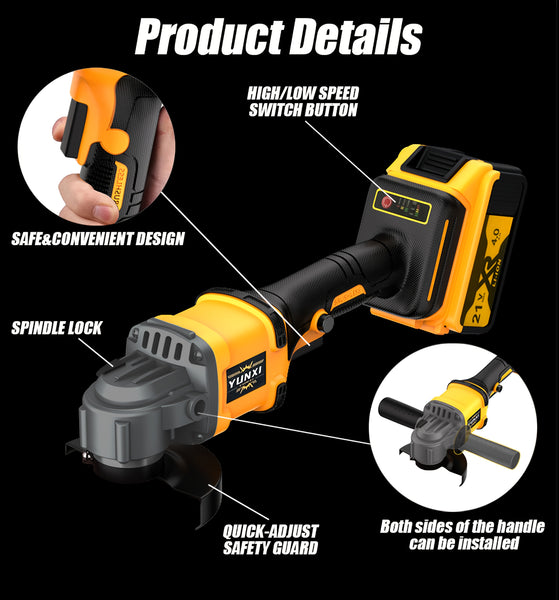 The New 2026 Angle Grinder Is Equipped with Two Lithium-Ion Batteries, a Fast Charger, And a Wireless Polishing Machine with a Complete Set of Accessories, Enhancing The Product'S Versatility And Ease of Use