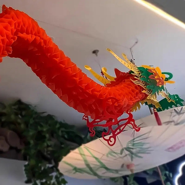 3D Chinese New Year Dragon Decorations | Plastic Hanging Animal Garland for Lunar New Year, Chinese Spring Festival, Christmas, School Party Events, Valentine'S Day, and New Year Gifts