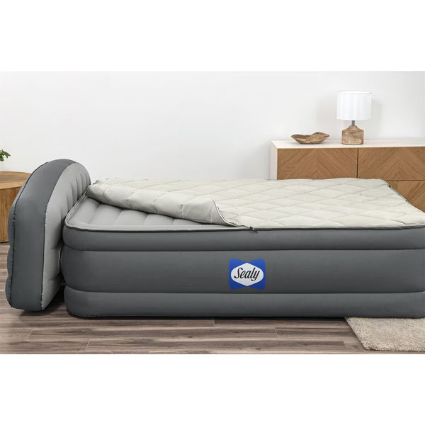 Sealy Queen Sized Airbed with Built-In Dual Pump and Headboard