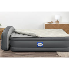 Sealy Queen Sized Airbed with Built-In Dual Pump and Headboard