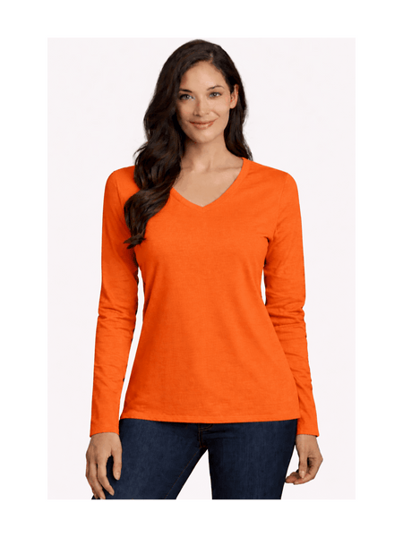 Ladies Womens V Neck Long Sleeve Plain Slim Fit Basic Top Stretchy T-Shirt 8-26